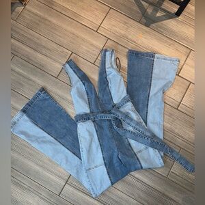 Forever 21 two toned jean jumpsuit size Small